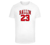 Mister Tee Herren-T-Shirt Ballin 23 Tee Weiß Größe L