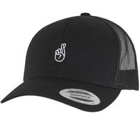 Mister Tee Crossed Fingers Handsign Retro Trucker Cap MT3941 Black
