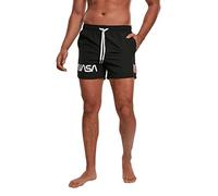 Mister Tee Herren Badehose NASA Worm Logo Swim Shorts, Black, 2XL, MT1162