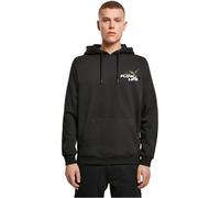 Mister Tee Herren Flow of Life Hoody - Regular Fit Streetwear Kapuzenpullover mit Kolibri- und Blumenprint auf Front und Rücken, Schwarz, XXL