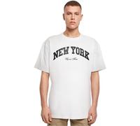 Mister Tee Herren New York College Oversize Tee White, S