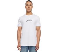 Mister Tee Herren Peace Wording EMB Tee L White