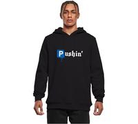 Kapuzensweatshirt MISTERTEE "MisterTee Herren Pushin P Hoody", Herren, Gr. 3XL, schwarz, 65% Baumwolle, 35% Polyester, bedruckt, Sweatshirts (85814230-XXXL) schwarz