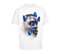 Mister Tee Herren Santa Monica Oversize T-Shirt - Lockerer Fit mit Front- und Backprint, Streetstyle Statement in Heavy Cotton, White, XL