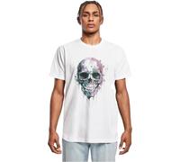 Mister Tee Herren-T-Shirt Colorful Skull MT3888 100% Baumwolle Weiß XS