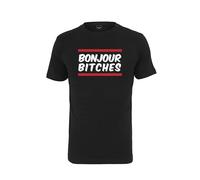 Mister Tee Herren T-Shirt Bonjour, Black, S, MT880