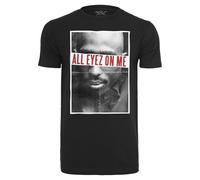 Mister Tee Herren T-Shirt 2Pac All Eyez On Me Kurzarm Weiß/Schwarz/Rot Größe XL