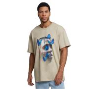 Mister Tee Herren-T-Shirt Le Papillon Oversize Kurzarm Wet Sand L