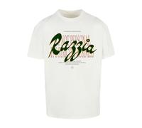 Mister Tee Herren T-Shirt Razzia Oversize Tee, T-Shirt mit Buchstaben Graphic-Print, Oversized Fit, Streetwear, Ready for dye, XL