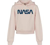 Mister Tee Mädchen Kids NASA Cropped Hoody Kapuzenpullover, Rosa (Pink 00185), (Herstellergröße: 122/128)