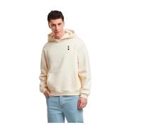 Kapuzenpullover MISTERTEE "MisterTee King Card EMB Fluffy Hoody", Herren, Gr. S, beige (sandweiß), 70% Baumwolle, 30% Polyester, mehrfarbig, loose fit, ohne Ausschnitt, Pullover Kapuzenpullover (53480