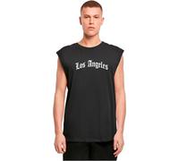 Mister Tee Los Angeles Wording Sleeveless Tee M Black