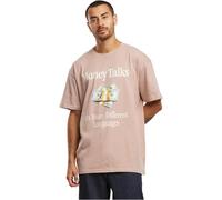 Mister Tee Männlich Collarless T-Shirt, Rosa, XXL