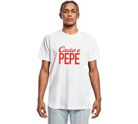 Mister Tee T-Shirt Cacio Pepe MT3302PC, kragenlos, Weiß, XS, Männlich