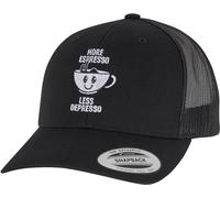 Mister Tee More Espresso Less Depresso Retro Trucker MT3902 Black
