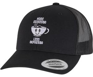 Mister Tee More Espresso Less Depresso Retro Trucker MT3902 Black