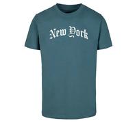 Mister Tee Herren T-Shirt New York Wording Tee MT3070 mit Buchstaben-Graphic-Druck Dustyblue-M