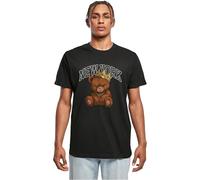 T-Shirt MISTERTEE "MisterTee NY Crowned Bear Tee", Jungen, Gr. S, schwarz, 100% Baumwolle, bedruckt, normal, Rundhals, Shirts T-Shirt (50695827-S) schwarz