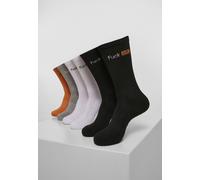 Mister Tee Socken Fuck Off 6er-Pack Schwarz/Weiß/Grau/Neonorange EU 43-46