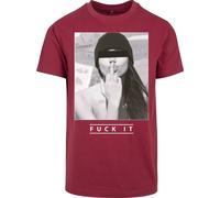 Mister Tee Herren T-Shirt F#?KIT Tee, Print T-Shirt für Männer, Graphic T-Shirt, Burgundy, XS