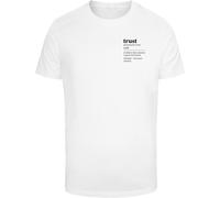 T-Shirt MISTERTEE "MisterTee Herren Trust Definition Tee", Jungen, Gr. S, weiß, 100% Baumwolle, bedruckt, normal, Rundhals, Shirts T-Shirt (71540366-S) weiß