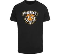 T-Shirt MISTERTEE "MisterTee Wild Beast Tiger Tee", Damen, Gr. S, schwarz, 100% Baumwolle, bedruckt, normal, Rundhals, Shirts T-Shirt (99400566-S) schwarz