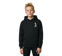 Kapuzenpullover MISTERTEE "MisterTee The Seagull Sneakers Kids Fluffy Hoody", Mädchen, Gr. 134/140, schwarz, 70% Baumwolle, 30% Polyester, mehrfarbig, normal, ohne Ausschnitt, Pullover Kapuzenpullover