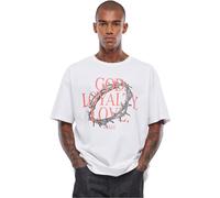 T-Shirt UPSCALE BY MISTER TEE "Upscale by Mister Tee Unisex God Loyalty Love Oversize Tee" Gr. XXL, weiß (white) Herren Shirts (85112137-XXL) white