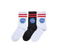 Mister Tee Unisex NASA Insignia Socks Kids 3-Pack white/black, 27-30