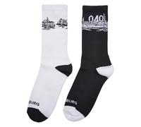Mister Tee Unisex Socken Major City 040 Socks 2-Pack black/white 47-50