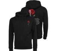 Kapuzensweatshirt MISTERTEE "MisterTee Herren Wild Rose Hoody", Herren, Gr. XS, schwarz, 100% Baumwolle, bedruckt, Sweatshirts (67026029-XS) schwarz