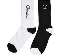 Mister Tee Zodiac Socks 2-Pack Black/White Gemini-35-38