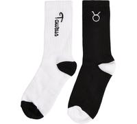 Mister Tee Zodiac Socks 2-Pack Black/White Taurus-43-46