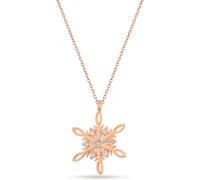 Misty Halskette Damen Schneeflocke - 925 Sterling Silber Echtschmuck - Zirkonia Anhänger - Geschenk für Frauen - Elegant in Silber, Roségold & Gold - Schmuck für Winter & Weihnachten (Rosegold)