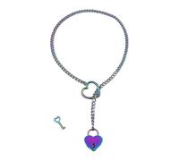 MISUVRSE Legierungs Slip Kette mit einzigartigem Herz Charm, kubanischer langer Choker Schmuck, handgefertigte Lariat Halskette, verstellbare Slip Kette