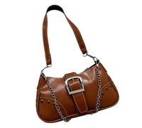 MISUVRSE Moderne Damen Handtasche mit großer Kapazität, einfarbig, Umhängetasche, lässige Unterarm Geldbörse mit Kettenriemen für den täglichen Gebrauch, stilvolle Damen Geldbörse