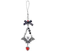 MISUVRSE Punk Y2K Handykette Cool Girl Halloween Fledermaus Flügel Charm Mit Kreuz Schleife Anhänger Zubehör Für Kameratasche Schlüssel Geldbörse Handykette