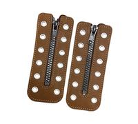 MISUVRSE Schnürsenkeleinsätze aus PU U Leder mit Reißverschluss und 8 Löchern, schnelle Installation, Dekorationszubehör für Schuhe für den täglichen Gebrauch, Reißverschluss einfügen