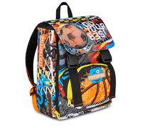 Mitama Erweiterbarer Schulrucksack, Kinderrucksack 1-4. Klasse, Schulranzen mit Trinkflaschenfach, 6-10 Jahre, Geschenk Jungen, Mädchen, mehrfarbig