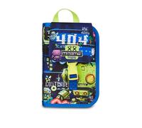Mitama Schulmäppchen mit 4 Reißverschlüssen, Blau, Federmäppchen, Dreifachfach mit Stiften, Bleistiften, Farben, Zubehör Rucksack, Grundschule, Kinder, blau, Modern
