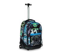 Mitama Trolley Run Punch Game, Doppelfach, Blau und Grün, Grundschule und Freizeit, Kinder Jungen, blau, Taglia Unica, Trolley