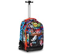 Mitama Trolley Run Schule Spider King, Doppelfach, Mehrfarbig, Grundschule und Freizeit, für Kinder und Jungen, Mehrfarbig, Taglia Unica, schultrolley