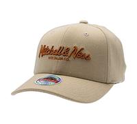 Mitchell & Ness Curved Classic Red Snapback - Metallic Pinscript - Khaki/Copper, OneSize