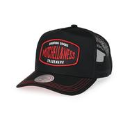 Mitchell & Ness Logo Patch Sporting Trucker Baseballkappe Snapback, Schwarz/Rot