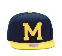 Mitchell & Ness Michigan Wolverines NCAA Team 2 Tone 2.0 Snapback Hat Verstellbare Kappe - Marineblau/Gelb, gelb, Einheitsgre