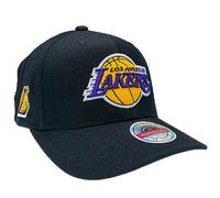 Mitchell & Ness NBA Curved Eazy Snapback Basecap - Los Angeles Lakers, schwarz, Einheitsgröße, verstellbar, Herren, Frauen, Kinder, Unisex, Frühling, Sommer, Herbst, Winter