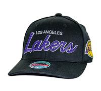 Mitchell & Ness NBA Team Script 2.0 Classic Red Snapback (One Size, Los Angeles Lakers, Black)