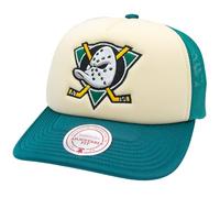 Mitchell & Ness NHL Vintage Block Eishockey Trucker Cap - Anaheim Ducks -100% Polyester, verstellbar, Herren, Frauen, Kinder, Unisex, Frühling, Sommer, Herbst, Winter