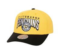 Mitchell & Ness Pittsburgh Penguins NHL Boom Text Pro Vintage Snapback Cap Yellow - One-Size