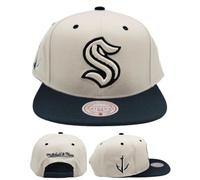 Mitchell & Ness Seattle Kraken NHL Evergreen Cream Black Snapback Hat Cap